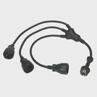 LEGRAND 50377 višestruka utičnica "hobotnica" crna 2p+e, 1 utikač-3šuko le050377